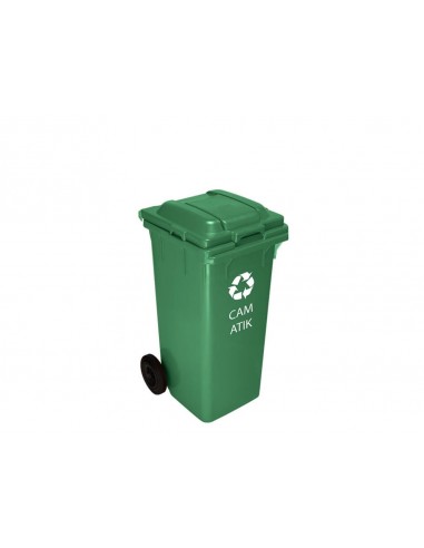 120 L 2-wheels Green Glass Waste Container-ÇK-400Y