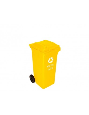 120 L 2-wheels Yellow Plastic Waste Containers - ÇK-400S