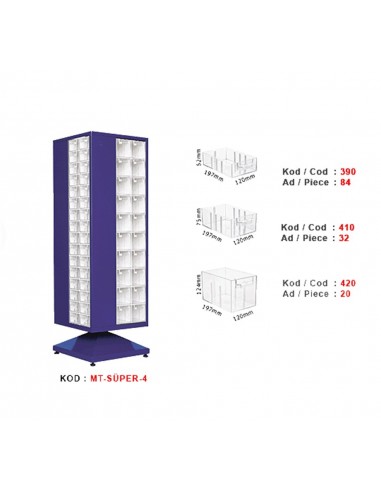 136 Plastic Drawers Box Four-Way Stand - MT-Super-4