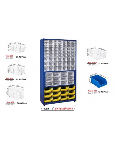87 Plastic Drawers Boxed Metal Body Stand - CCTS-Super-4