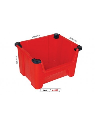 Stacking Bins - A-500 Red